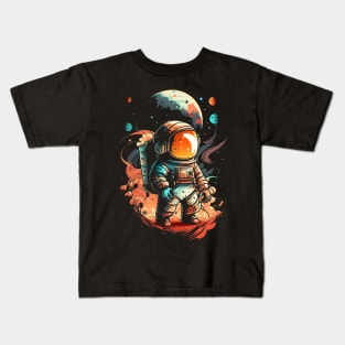 Astronaut in Fire Kids T-Shirt